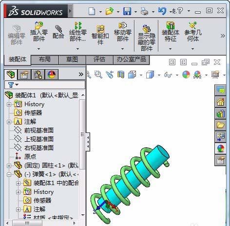 m6米乐中国在线登录入口Solidworks弹簧圆柱进行配合的相关步骤(图2)